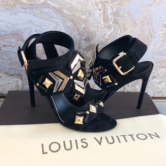 Louis Vuitton Shoes - Louis Vuitton "Shocking" Gold Silver Sandals